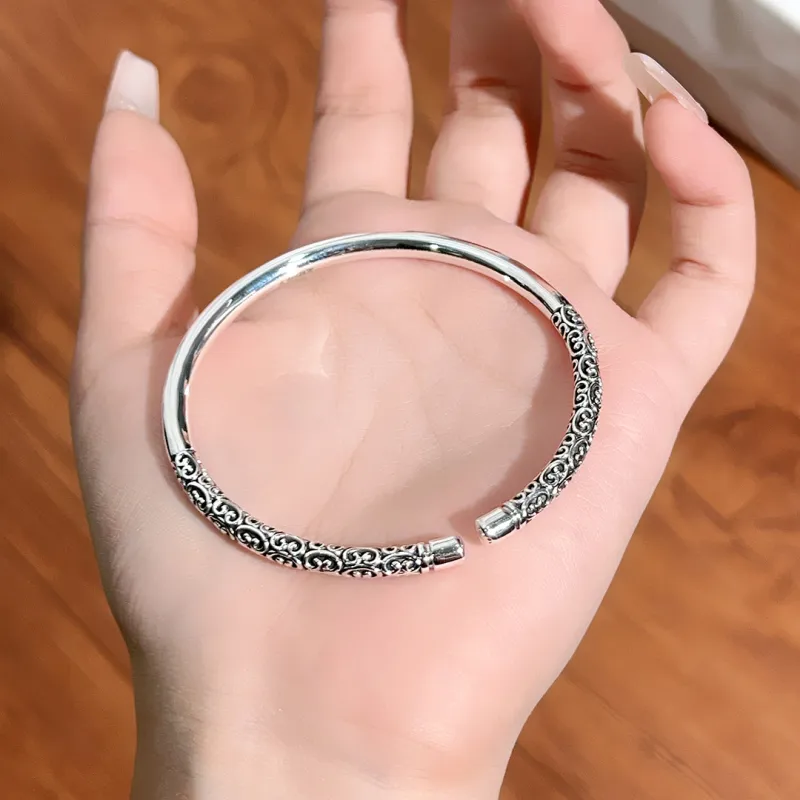 Stone Edge Poly 999 Fine Silver Sterling Silver Bracelets Unisex-4