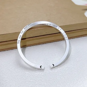Stone Edge Poly 999 Fine Silver Bangles Unisex