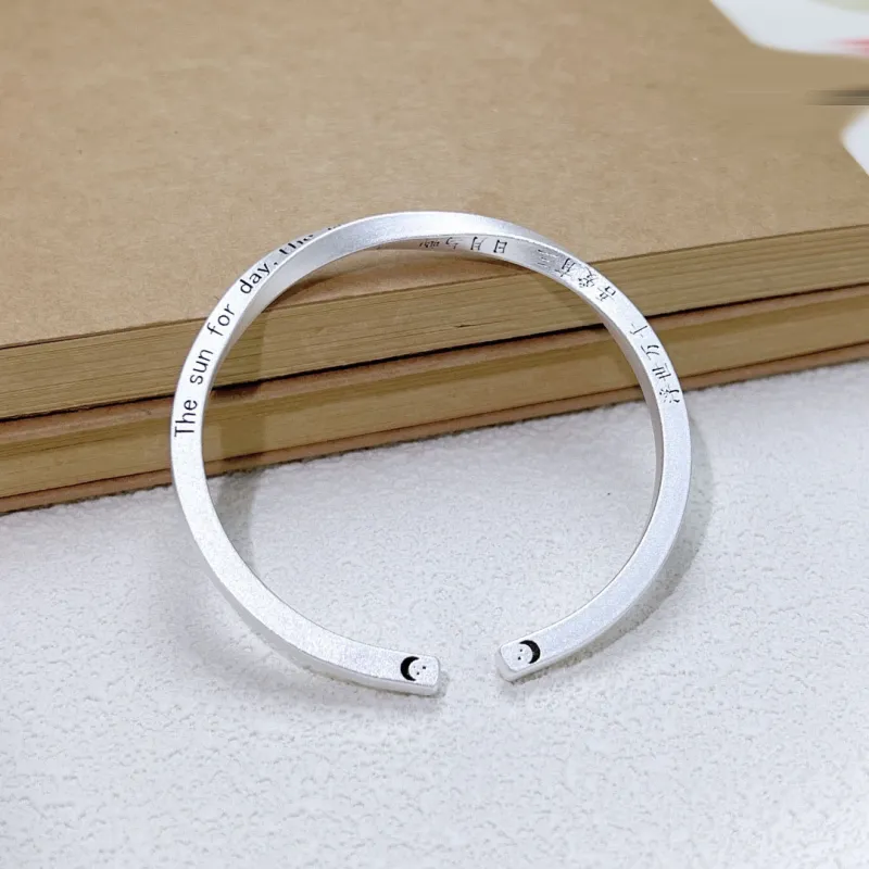 Stone Edge Poly 999 Fine Silver Bangles Unisex-0