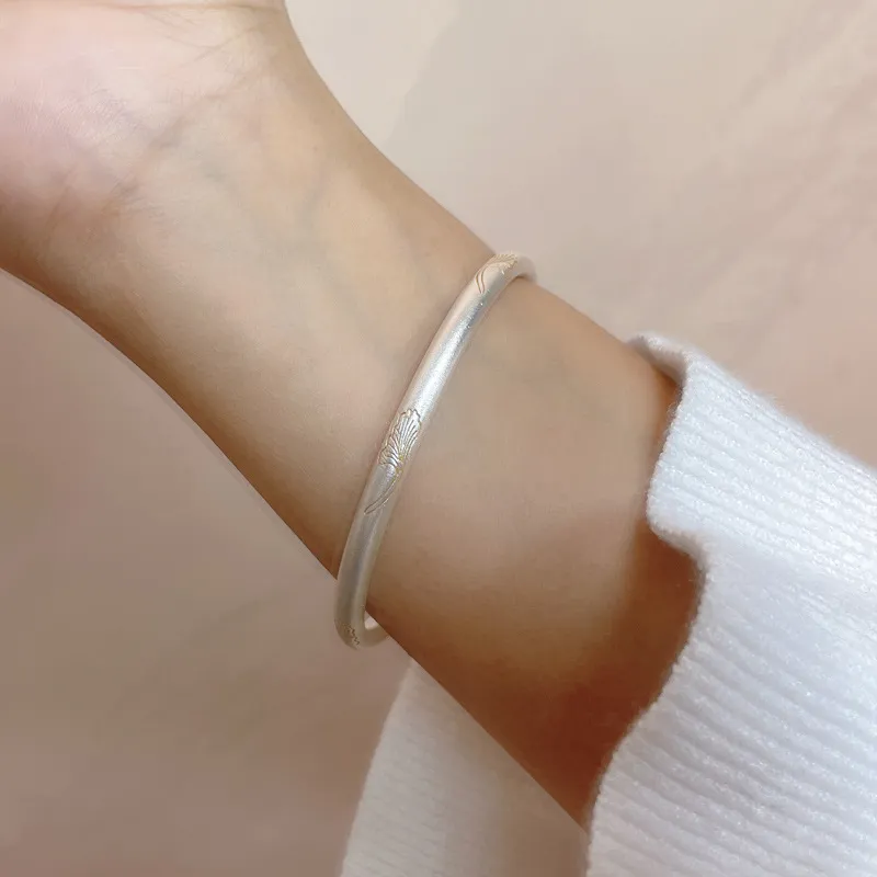 Stone Edge Poly 999 Fine Silver Bangles Unisex-4