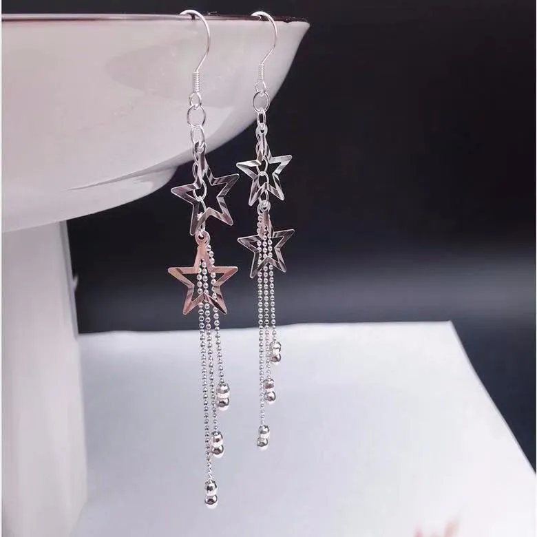 Stone Edge Poly Foot Silver 990 Sterling Silver Hoop Earrings Women's-2