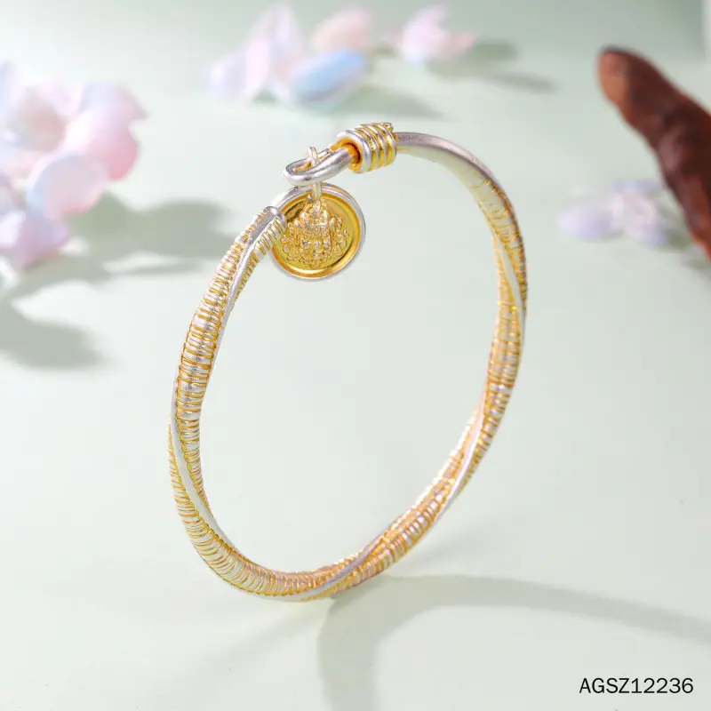 Stone Edge Poly 999 Fine Silver Bangles Women's-2