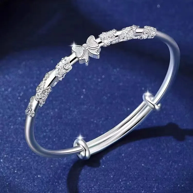 Stone Edge Poly 999 Fine Silver Sterling Silver Bracelets Women's-1