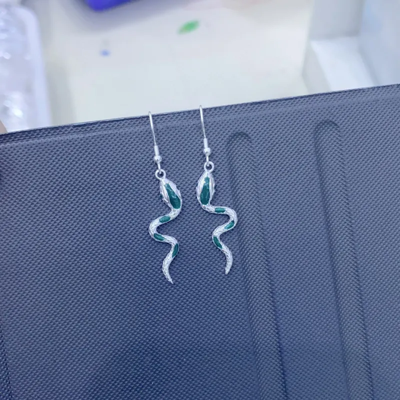 Stone Edge Poly Foot Silver 990 Sterling Silver Drop Earrings Women's-1