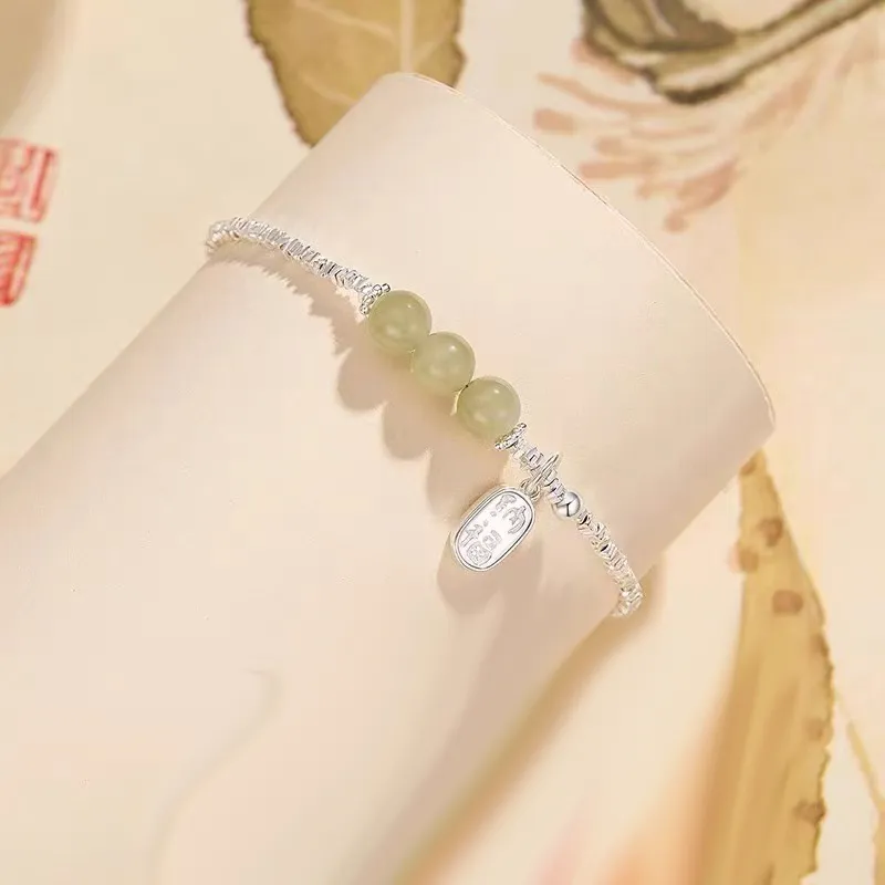 Stone Edge Poly 999 Fine Silver Pure Silver Bracelets Women's-2