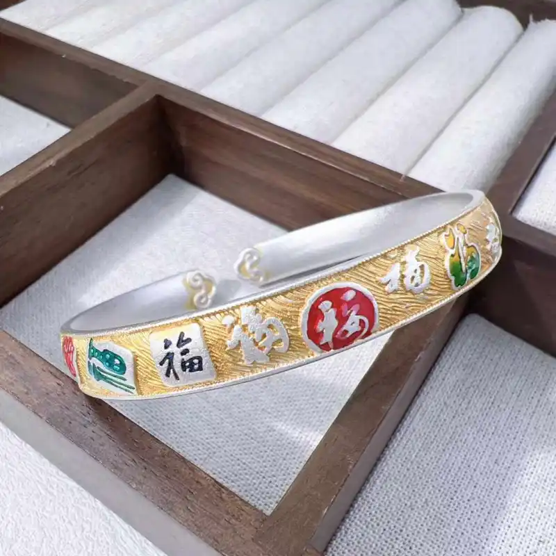 Stone Edge Poly 999 Fine Silver Bangles Unisex-2