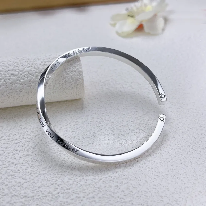 Stone Edge Poly 999 Fine Silver Bangles Unisex-1