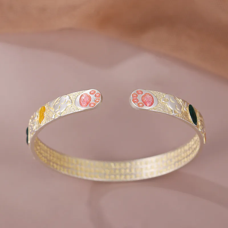 Stone Edge Poly 999 Fine Silver Sterling Silver Bracelets Unisex-4