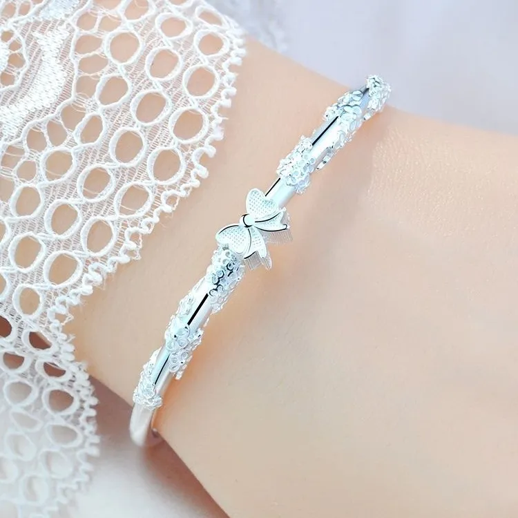 Stone Edge Poly 999 Fine Silver Sterling Silver Bracelets Women's-2