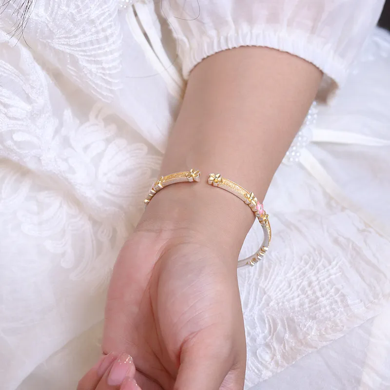 Stone Edge Poly 999 Fine Silver Bangles Unisex-1