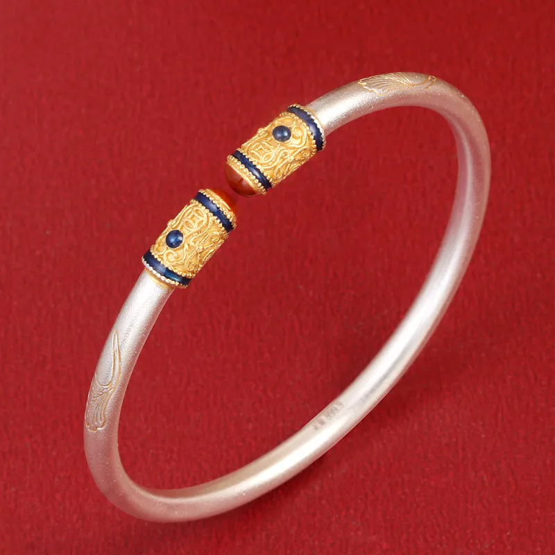 Stone Edge Poly 999 Fine Silver Bangles Unisex-1