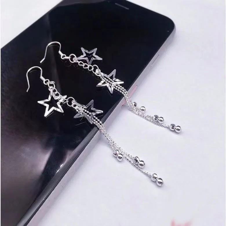 Stone Edge Poly Foot Silver 990 Sterling Silver Hoop Earrings Women's-3