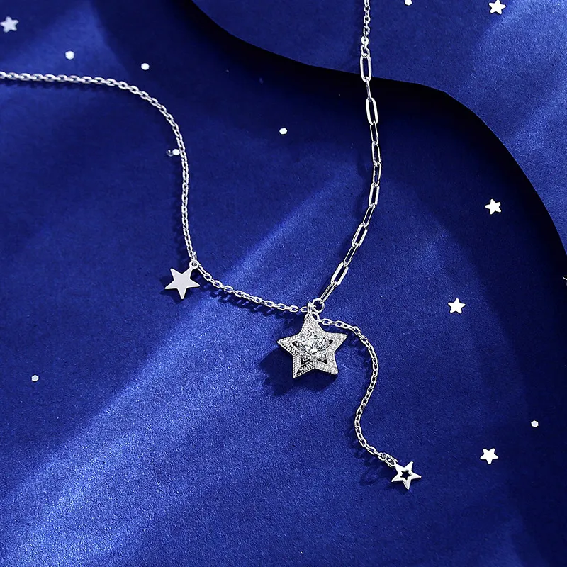 Stone Edge Poly 925 Sterling Silver Necklaces Women's-3