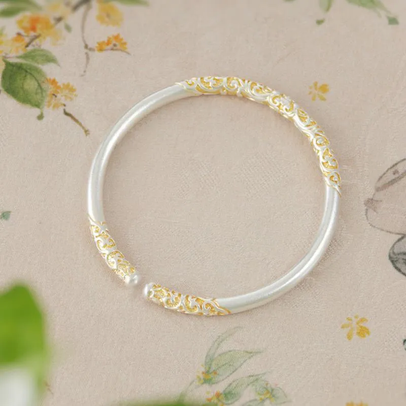 Stone Edge Poly 999 Fine Silver Bangles Unisex-2
