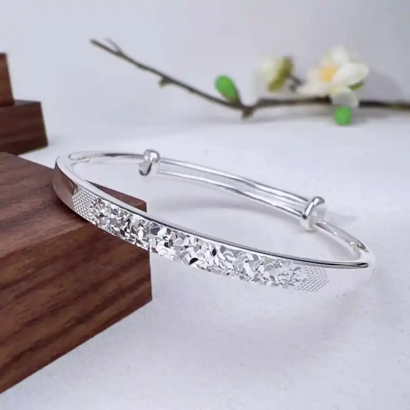 Stone Edge Poly 999 Fine Silver Bangles Women's-2