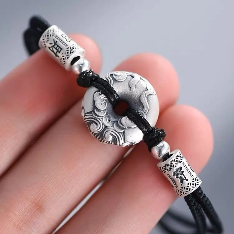 Stone Edge Poly 999 Fine Silver Pure Silver Bracelets Unisex-3