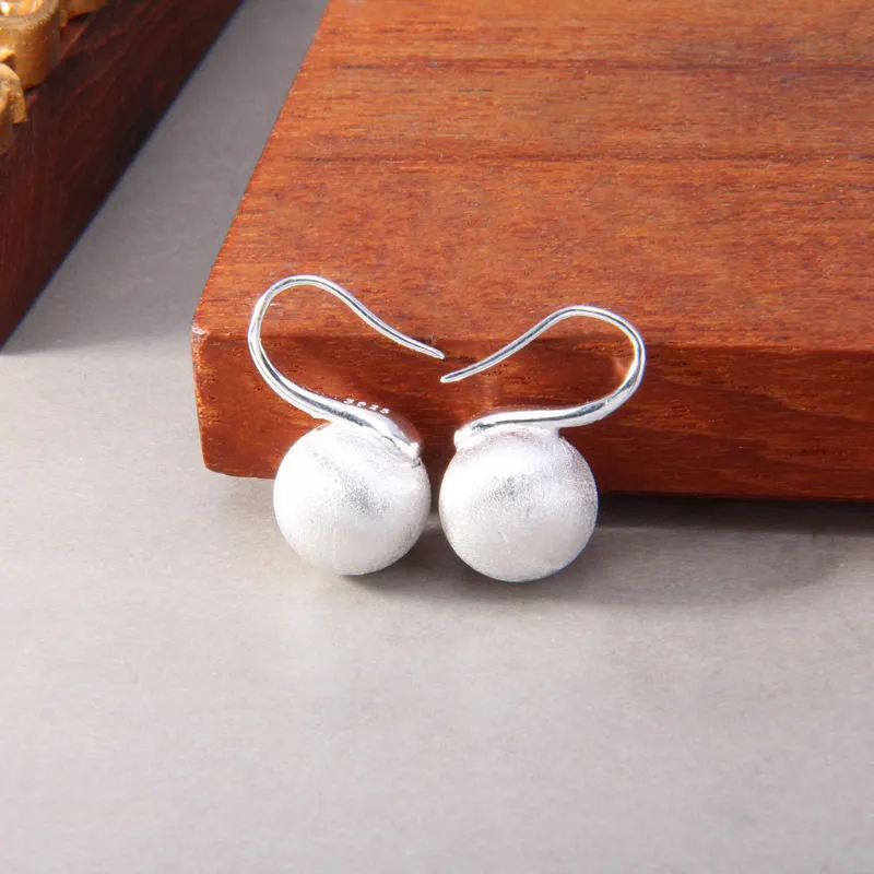 Stone Edge Poly Foot Silver 990 Sterling Silver Hoop Earrings Unisex-1