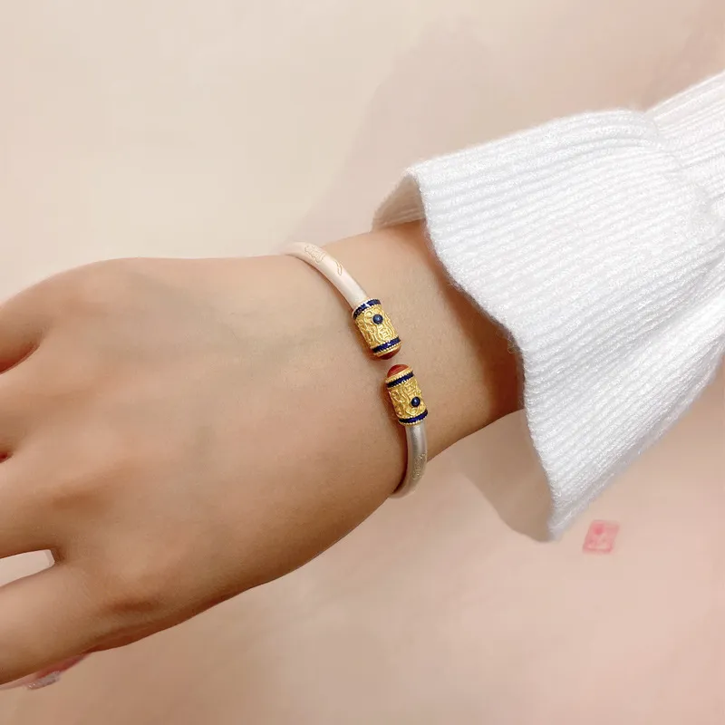 Stone Edge Poly 999 Fine Silver Bangles Unisex-2