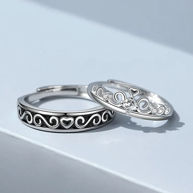 Stone Edge Poly 925 Sterling Silver Rings Unisex-2