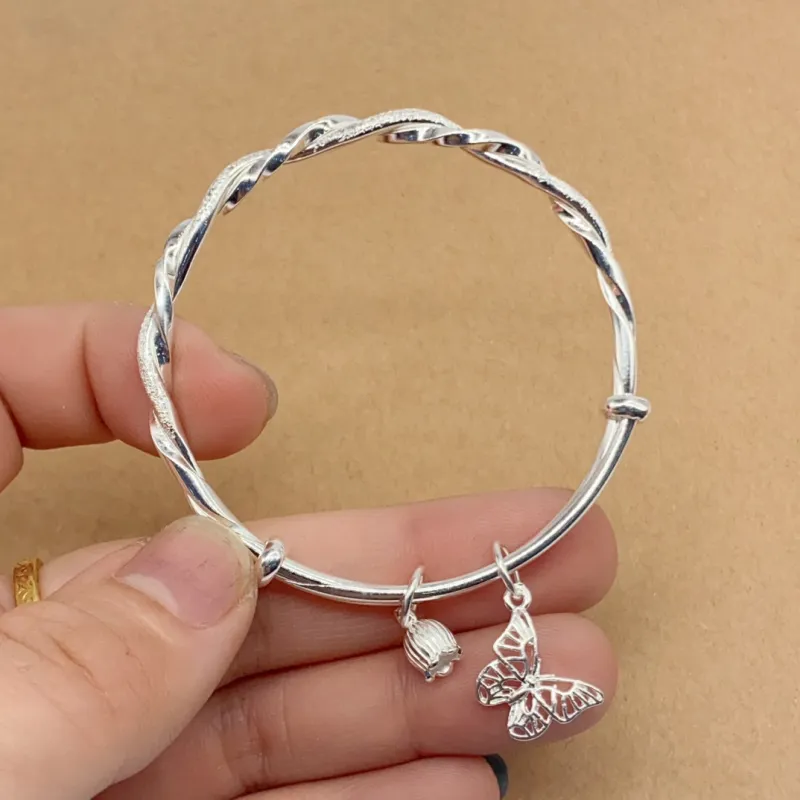 Stone Edge Poly 999 Fine Silver Bangles Women's-1