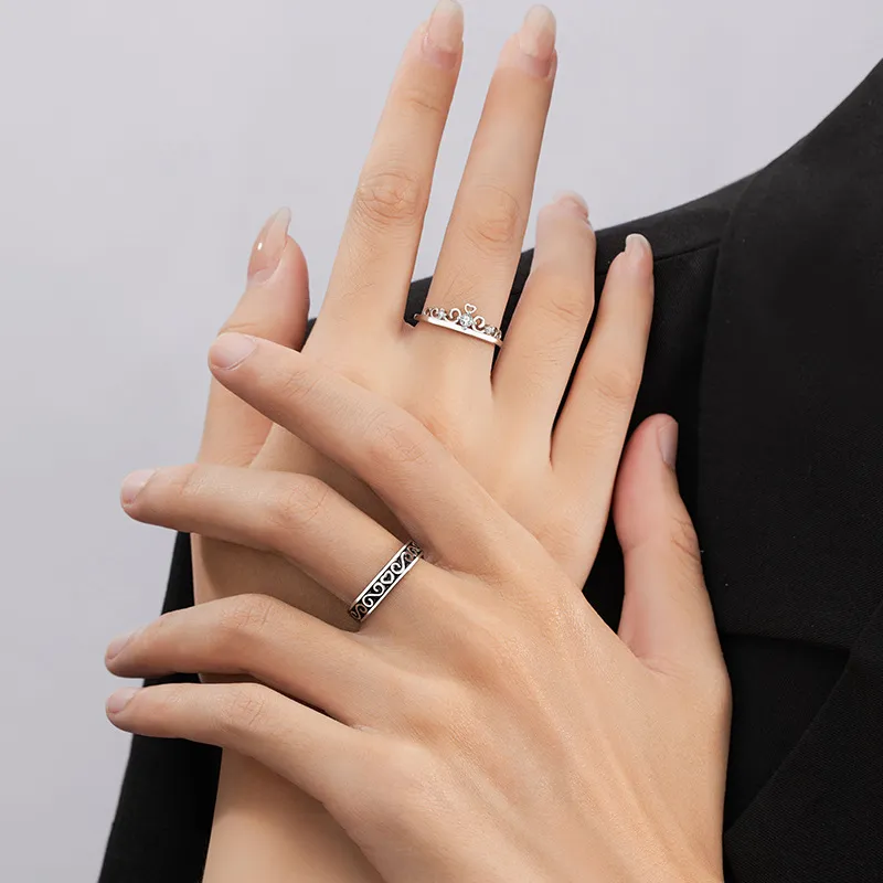 Stone Edge Poly 925 Sterling Silver Rings Unisex-1