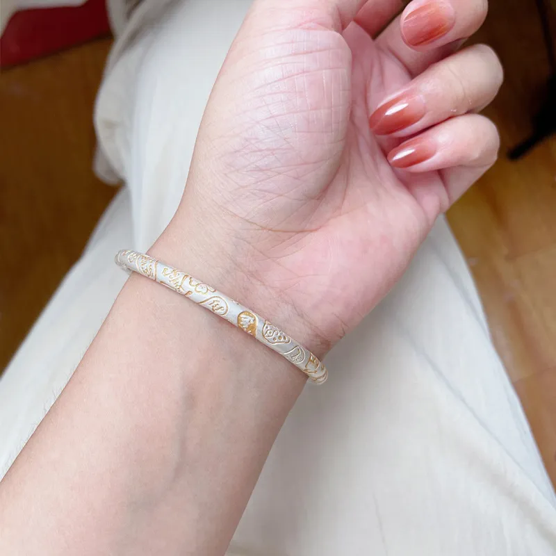 Stone Edge Poly 999 Fine Silver Sterling Silver Bracelets Unisex-2