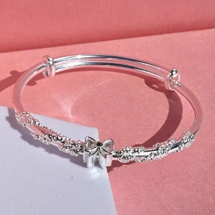 Stone Edge Poly 999 Fine Silver Sterling Silver Bracelets Women's-4