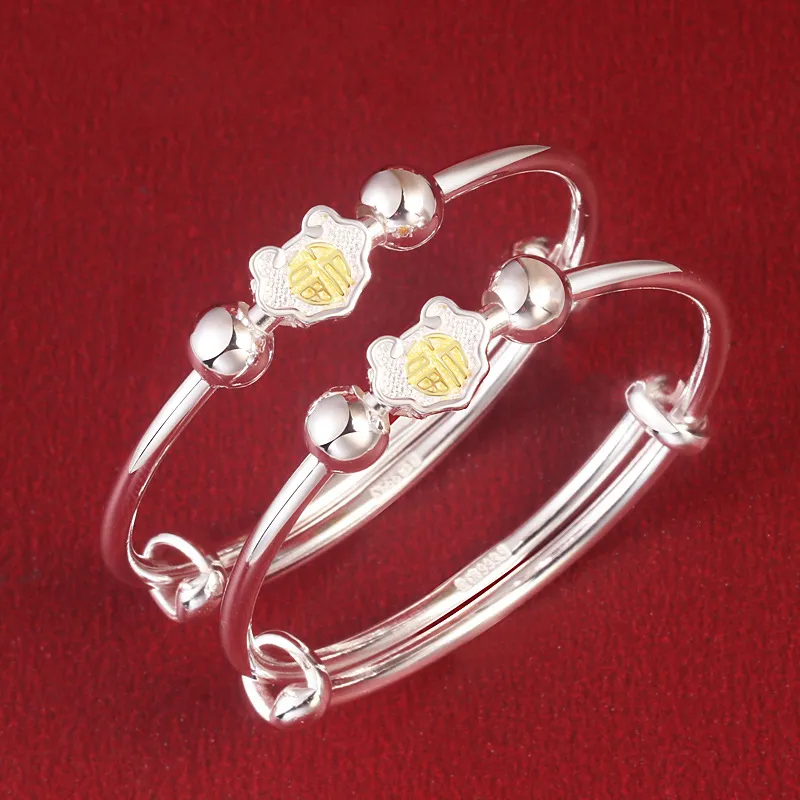 Stone Edge Poly 999 Fine Silver Sterling Silver Bracelets Kids' Gold-2