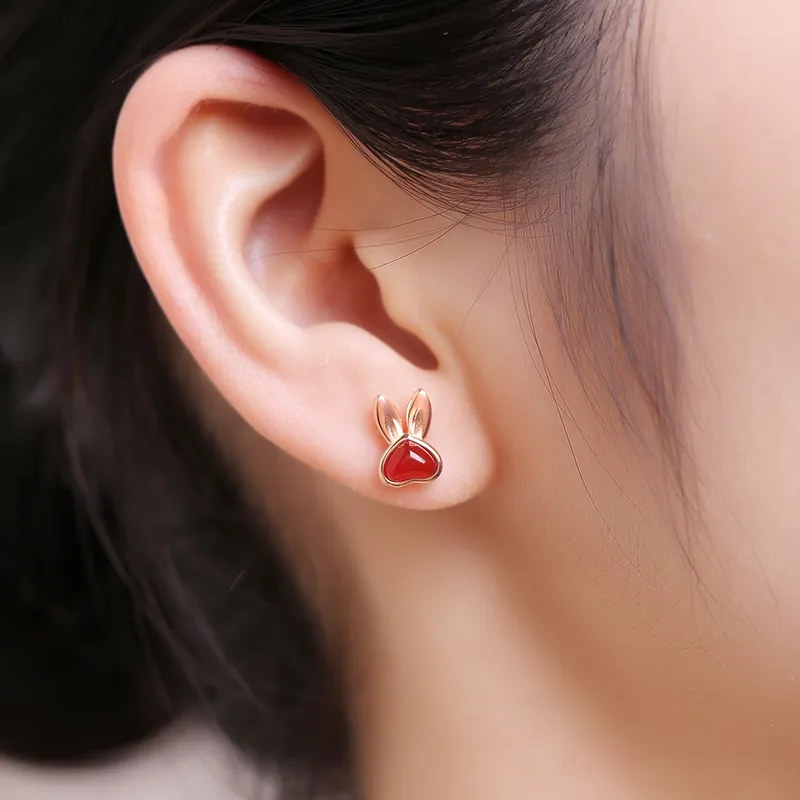 CENTURY&KINDLE Agate Stud Earrings Women's-6