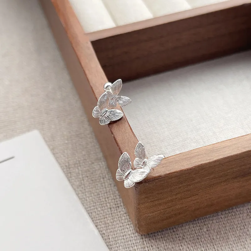 CENTURY&KINDLE S925 Silver Stud Earrings Women's-1