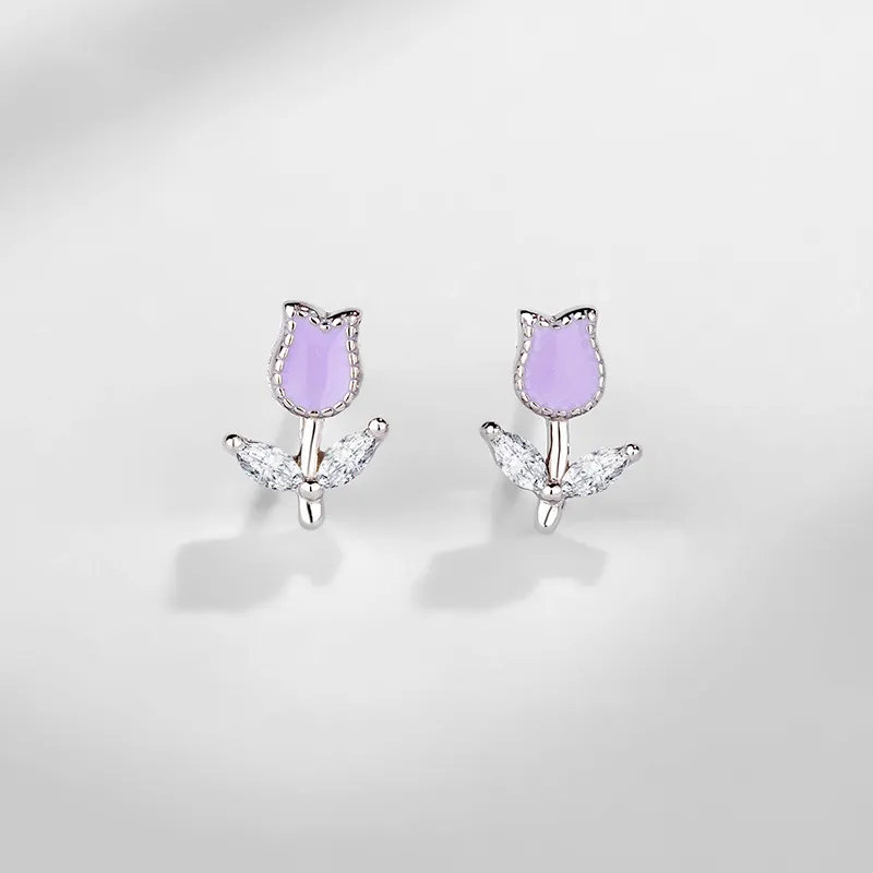CENTURY&KINDLE 999 Fine Silver Stud Earrings Women's-4