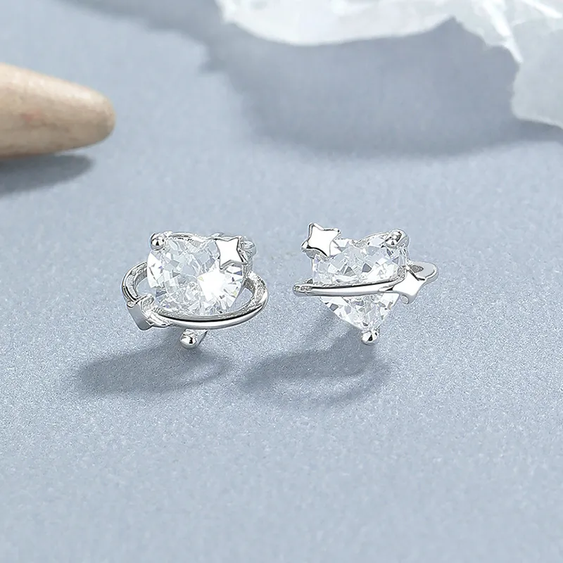 CENTURY&KINDLE S925 Silver Stud Earrings Women's-2