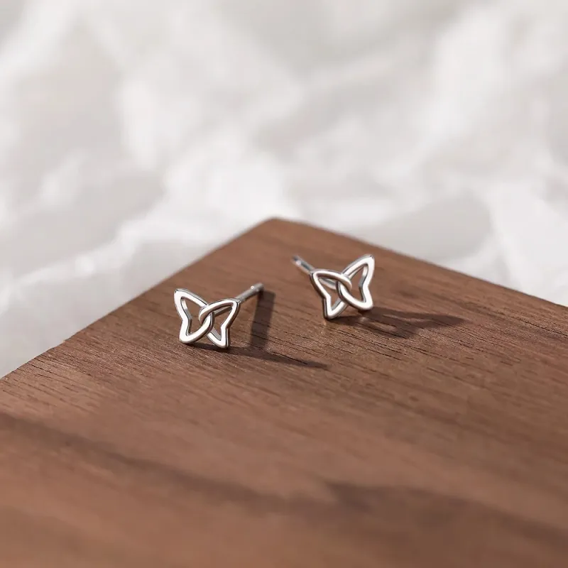 CENTURY&KINDLE 999 Fine Silver Stud Earrings Women's-2