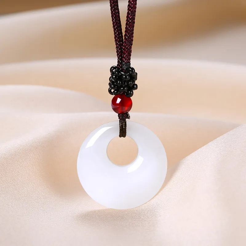 CENTURY&KINDLE Golden Silk Jade Necklaces Unisex-4