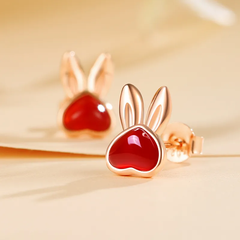 CENTURY&KINDLE Agate Stud Earrings Women's-3