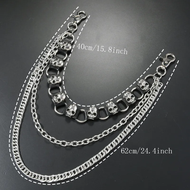 CENTURY&KINDLE Metal Pants Chains Men's-3