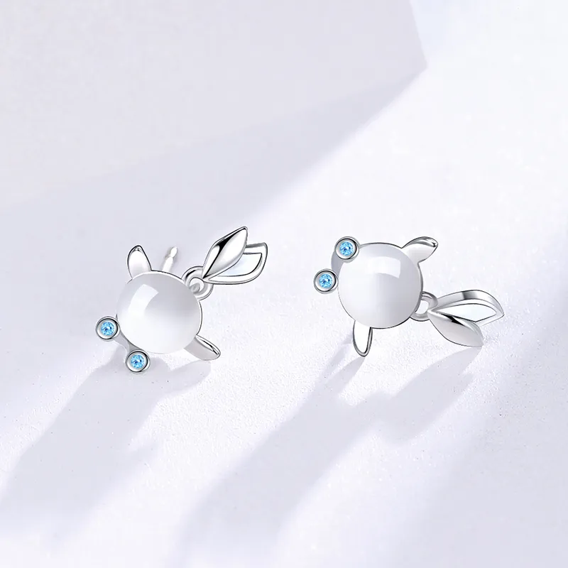 CENTURY&KINDLE Glass Cat Eye Stud Earrings Women's-1
