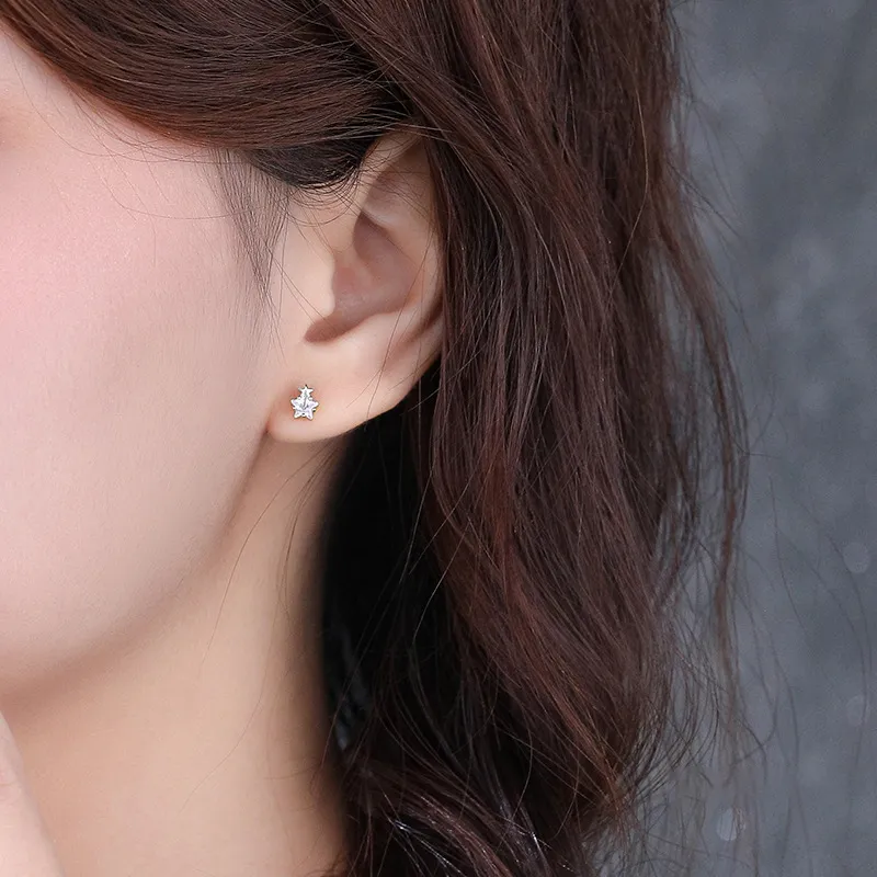 CENTURY&KINDLE S925 Silver Stud Earrings Women's-2