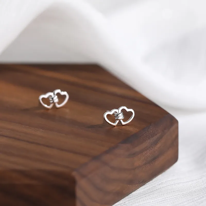 CENTURY&KINDLE 999 Fine Silver Stud Earrings Women's-2
