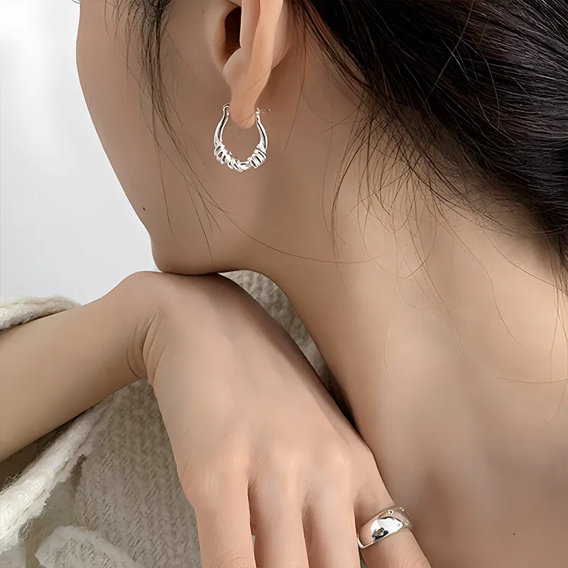 CENTURY&KINDLE S925 Silver Earrings Women's-1