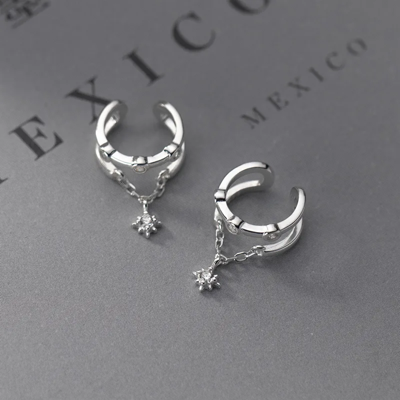 CENTURY&KINDLE S925 Silver Clip On Earrings Unisex-4