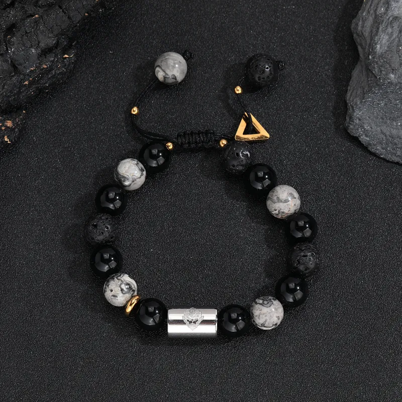CENTURY&KINDLE Volcanic Stone Bracelets Men's-1