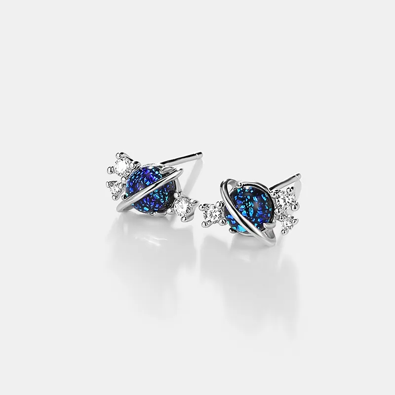 CENTURY&KINDLE S925 Silver Stud Earrings Women's-4
