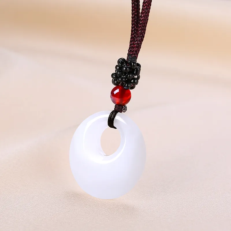 CENTURY&KINDLE Golden Silk Jade Necklaces Unisex-2
