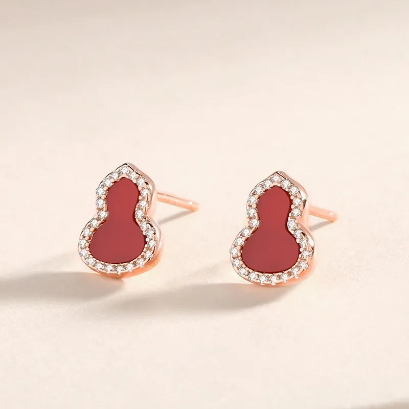 CENTURY&KINDLE Agate Stud Earrings Women's-3