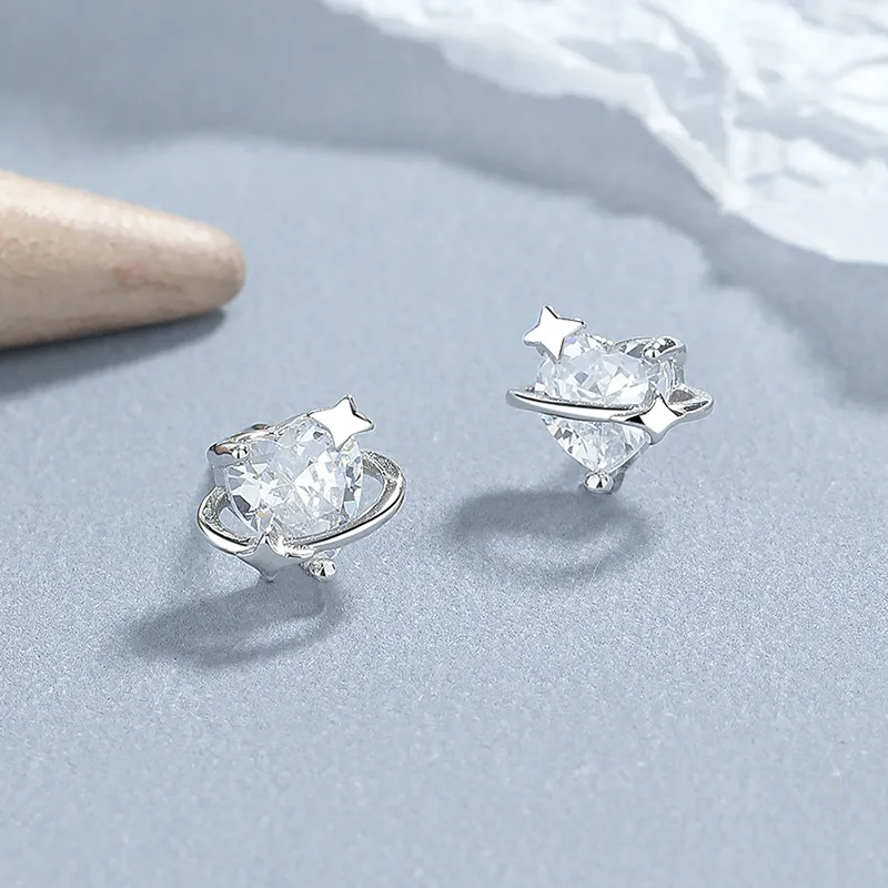 CENTURY&KINDLE S925 Silver Stud Earrings Women's-1