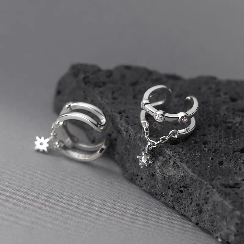 CENTURY&KINDLE S925 Silver Clip On Earrings Unisex-1