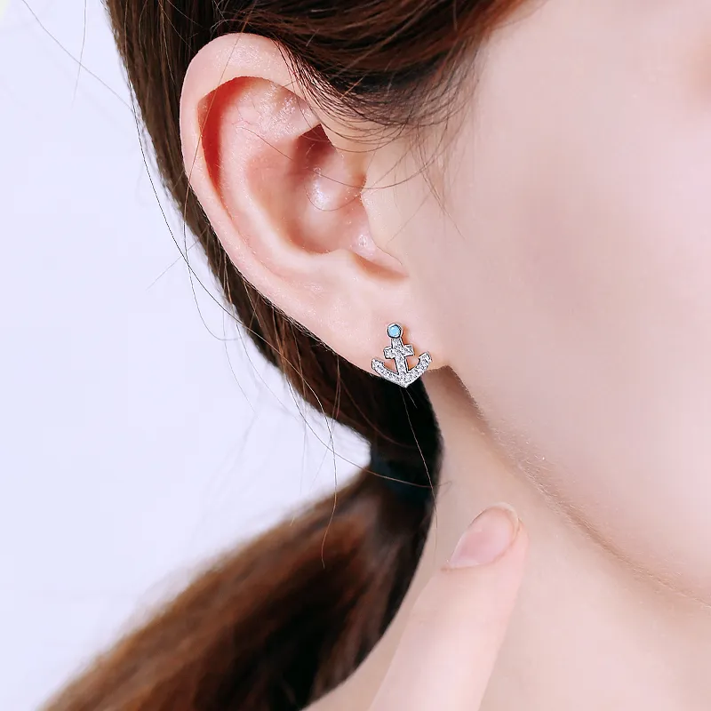 CENTURY&KINDLE S925 Silver Stud Earrings Women's-2
