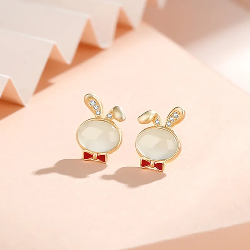 CENTURY&KINDLE Agate Stud Earrings Women's-5