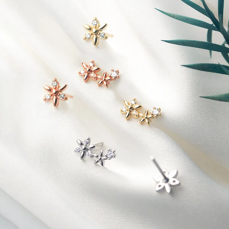 CENTURY&KINDLE S925 Silver Stud Earrings Women's-13